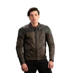 CHAQUETA CUERO COLOSO CAFÉ PARA MOTO | PROTECCIÓN, ESTILO Y RESISTENCIA
