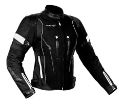 Chaqueta Moto Mujer Atrox At-2419 Negra Blanca