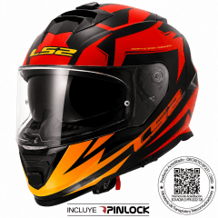 CASCO LS2 FF800 STORM II ATOMIK SHADOW ROJO | CERTIFICADO ECE 22.06