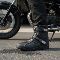 BOTAS  MOTO CUERO CON BROCHES ART-03