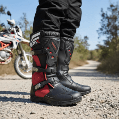 Botas para moto black - red