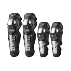 SET DE RODILLERA Y CODERA PARA MOTO CON PROTECCIÓN METÁLICA NEGRO