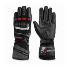 GUANTES MOTO IMPERMEABLES SHELTER BELIZE WP NEGRO ROJO WATERPROOF