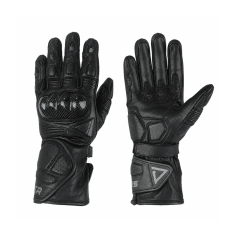 GUANTES PARA MOTO SHELTER MISSILE DE CUERO CON PROTECCIÓN DE CARBONO NEGRO Y GRIS