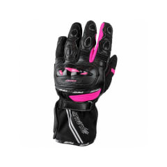 GUANTE ATROX MIG CUERO Y TEXTIL NEGRO ROSA