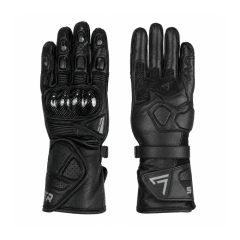 GUANTES PARA MOTO SHELTER MISSILE DE CUERO CON PROTECCIÓN DE CARBONO NEGRO Y GRIS