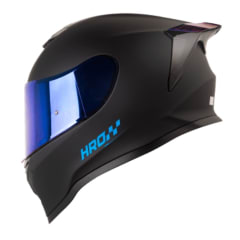 CASCO HRO 506 SOLID NEGRO AZUL INTEGRAL NORMA DOT 3CV | SEGURIDAD Y ESTILO DEPORTIVO