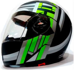casco ghb 158 cross line negro gris amarillo