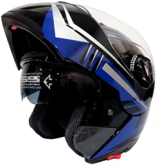 casco ghb 158 abatible azul blanco