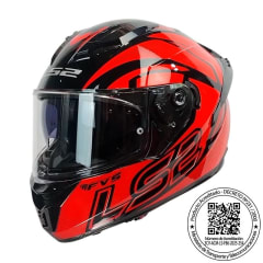 CASCO LS2 FF806 FUSION SINGULAR NEGRO ROJO