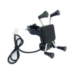 PORTA SMARTPHONE PARA MOTO | SOPORTE AJUSTABLE CON USB DE CARGA 2,1 A