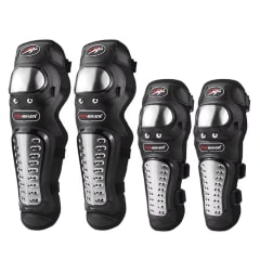 SET DE RODILLERA Y CODERA CON PROTECCIÓN METÁLICA NEGRO | SEGURIDAD COMPLETA