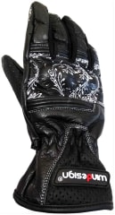 Guantes Windesign Cuero Mujer detalles blancos