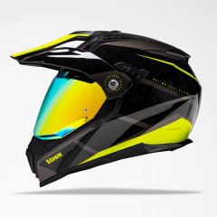 CASCO MOTO MULTIPROPÓSITO VOSS 601-D2 NEGRO VERDE CERTIFICADO ECE 22.05 DOT | HOMOLOGADO CHILE