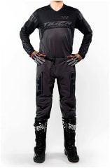 Traje para moto tiger tacing tr 5.5s gris negro motocross enduro