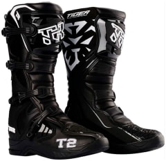 Botas para moto tiger racing t2 negro motocross enduro