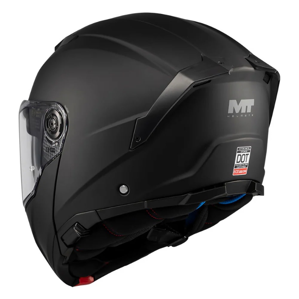 CASCO MT HELMETS ATOM 2 SV NEGRO MATE | CASCO ABATIBLE CERTIFICADO ECE 22.06 CON VISOR SOLAR4
