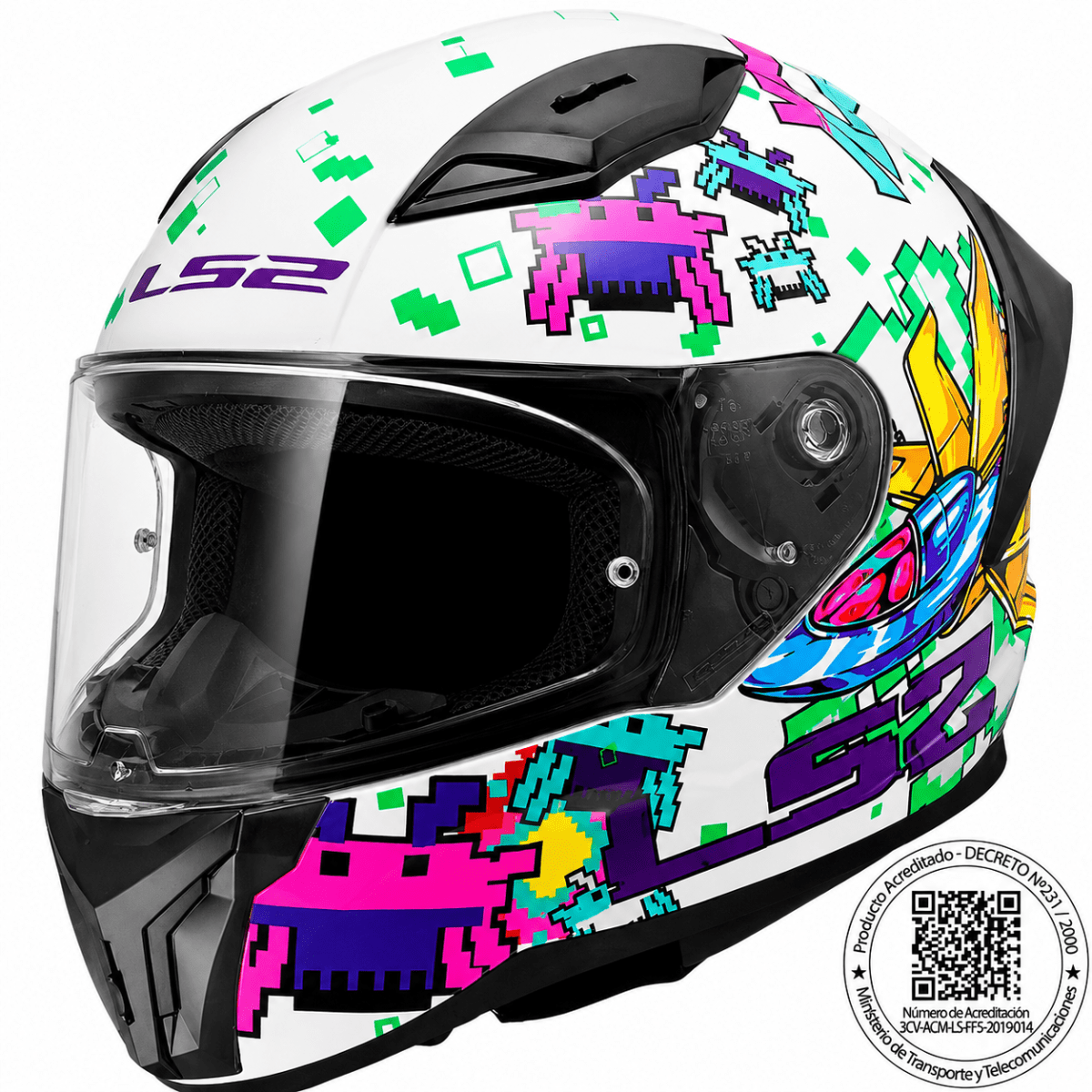 CASCO LS2 FF810 VIGO SPACE ATTACK BLANCO MORA | CERTIFICADO ECE 22.061