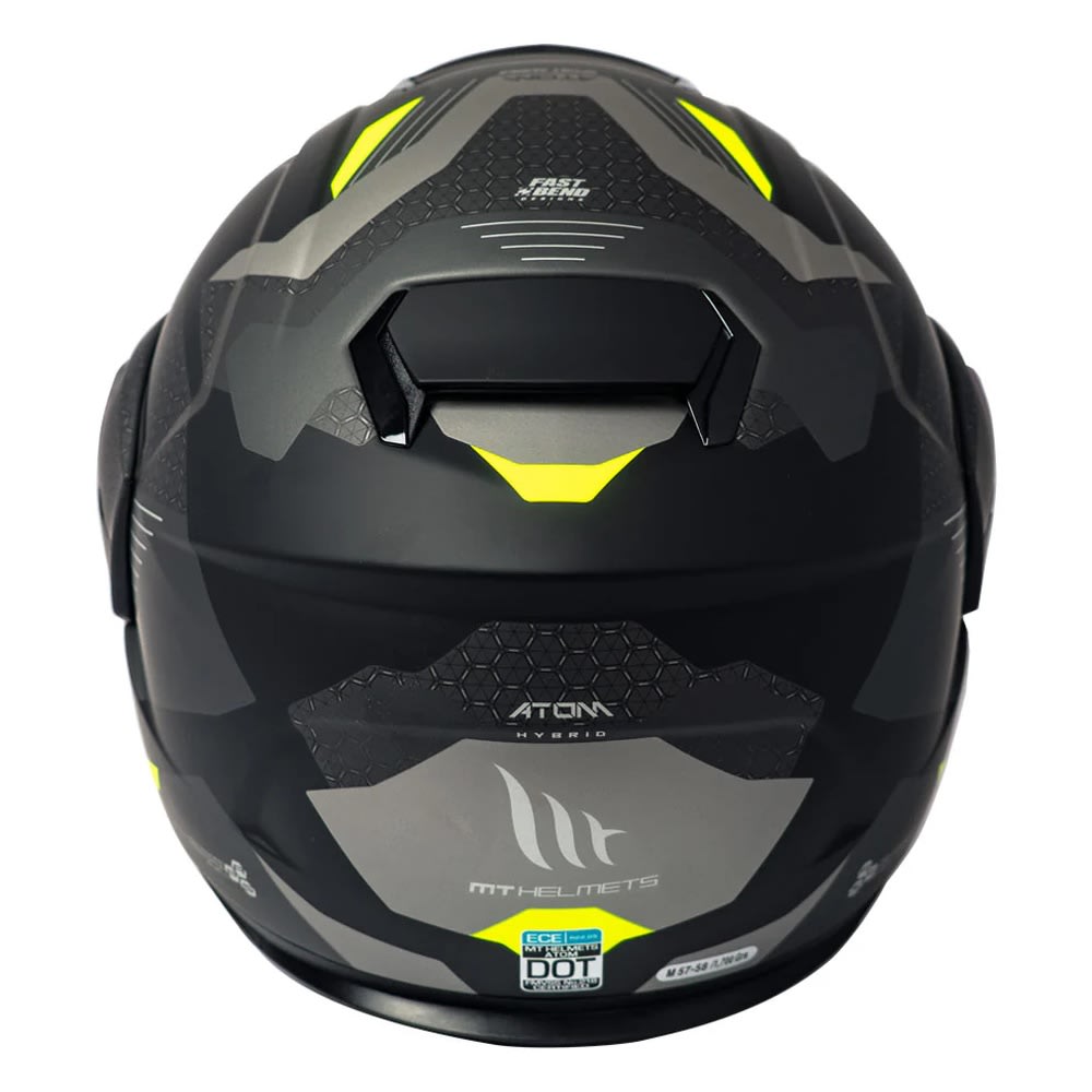 CASCO MT HELMETS ATOM SV HÍBRIDO F2 AMARILLO FLÚOR | CASCO ABATIBLE CERTIFICADO CON VISOR SOLAR5