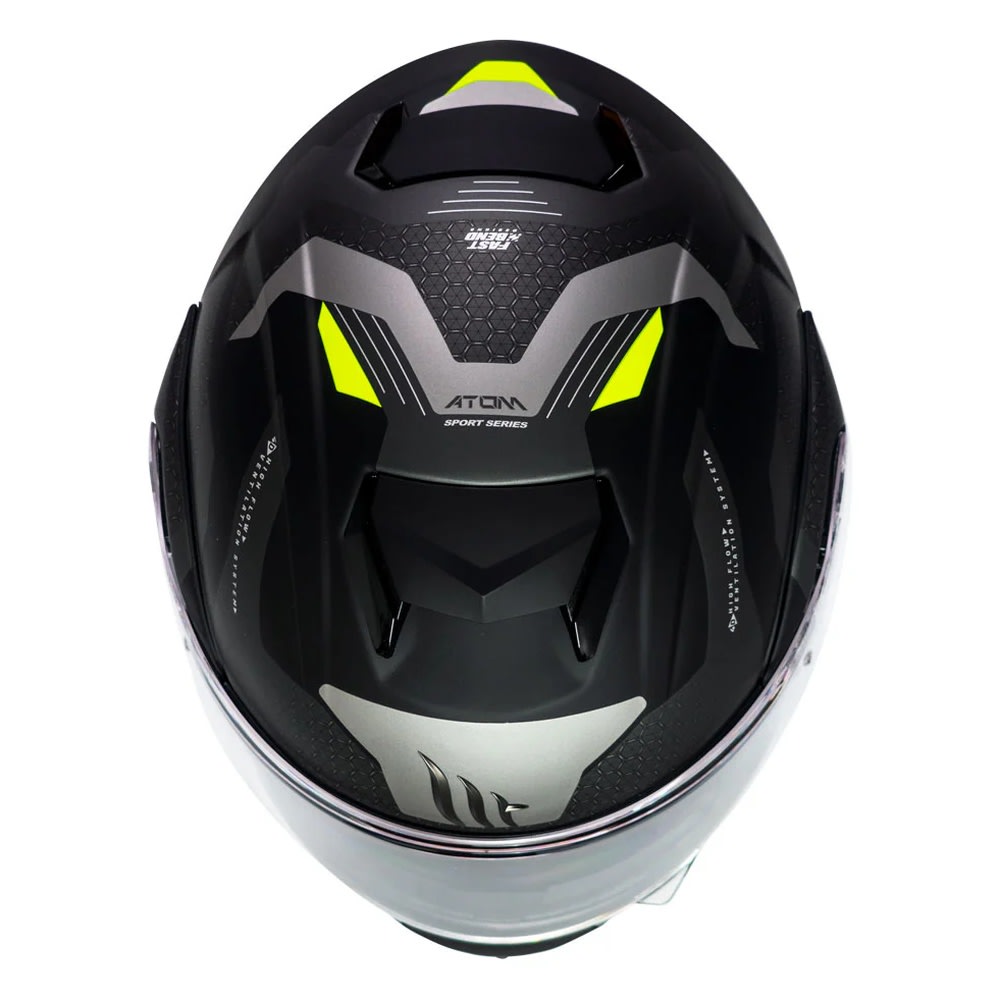 CASCO MT HELMETS ATOM SV HÍBRIDO F2 AMARILLO FLÚOR | CASCO ABATIBLE CERTIFICADO CON VISOR SOLAR6