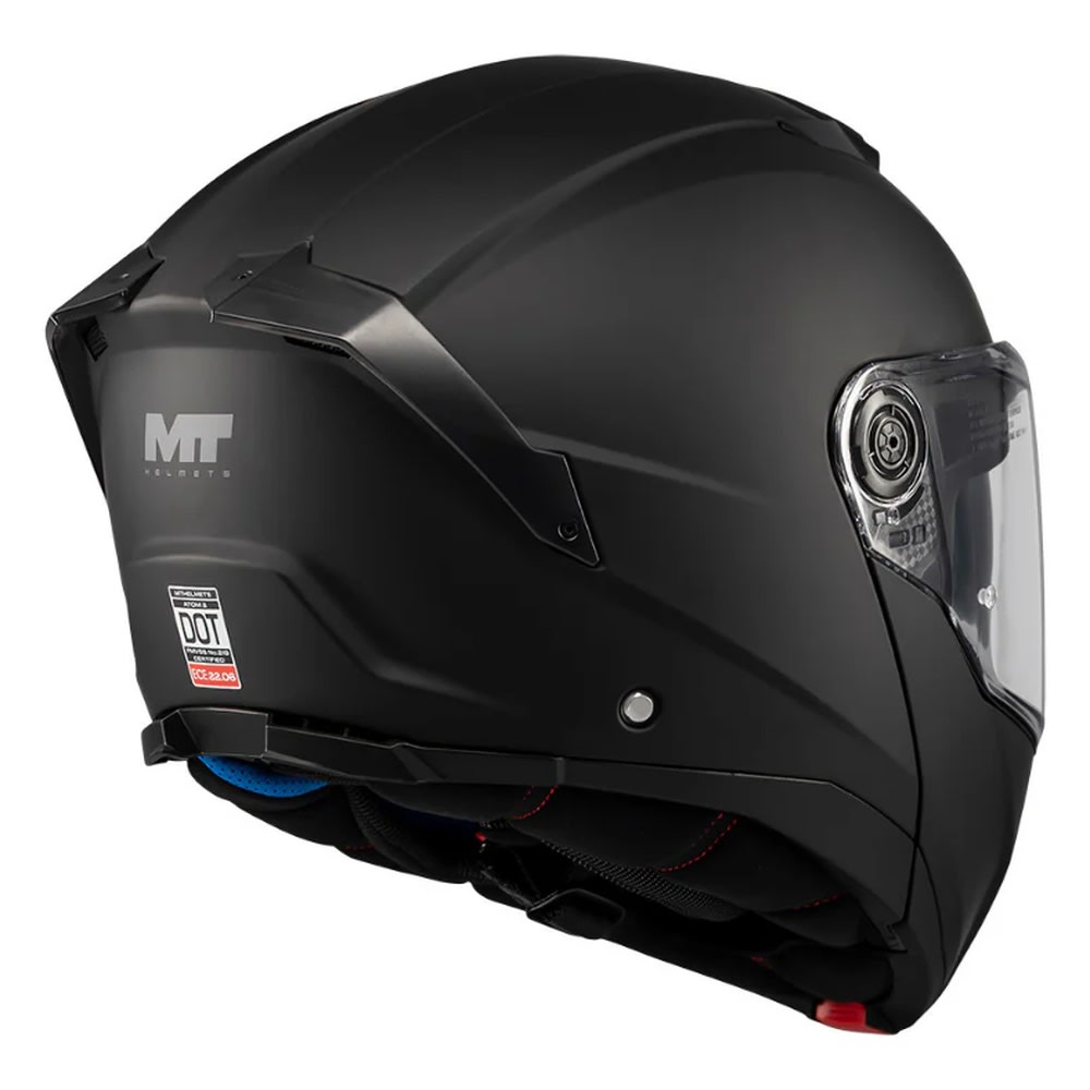 CASCO MT HELMETS ATOM 2 SV NEGRO MATE | CASCO ABATIBLE CERTIFICADO ECE 22.06 CON VISOR SOLAR6
