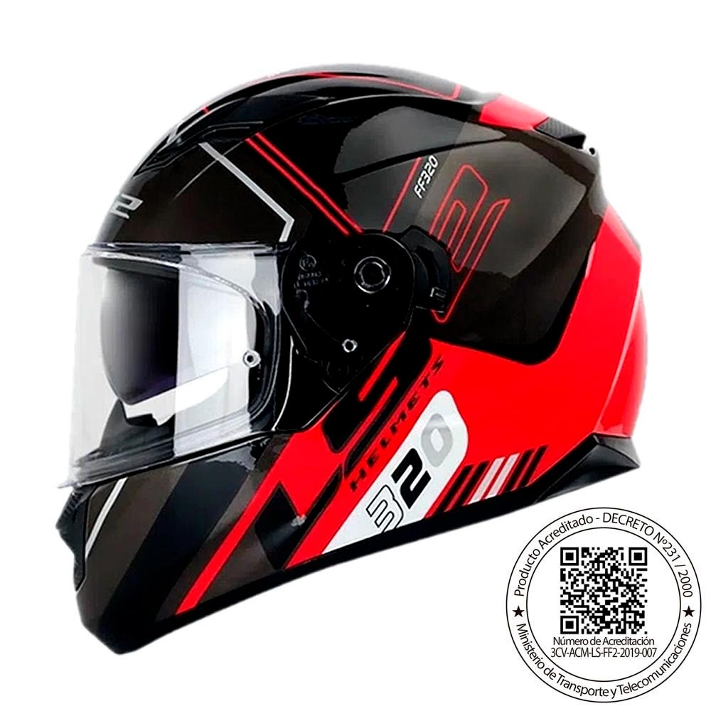 Casco Integral Ls2 Ff320 Stream Evo Ech Negro Rojo Talla M1