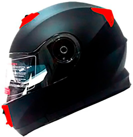 Casco Abatible Ghb 160 Plain Negro Rojo Mate1
