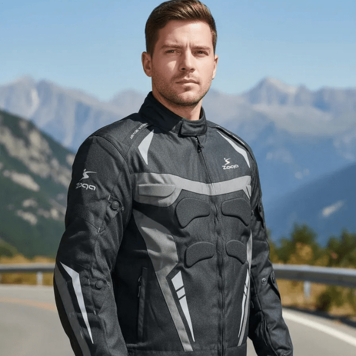 Chaquetas Para Motociclistas Safe Drive negra gris2
