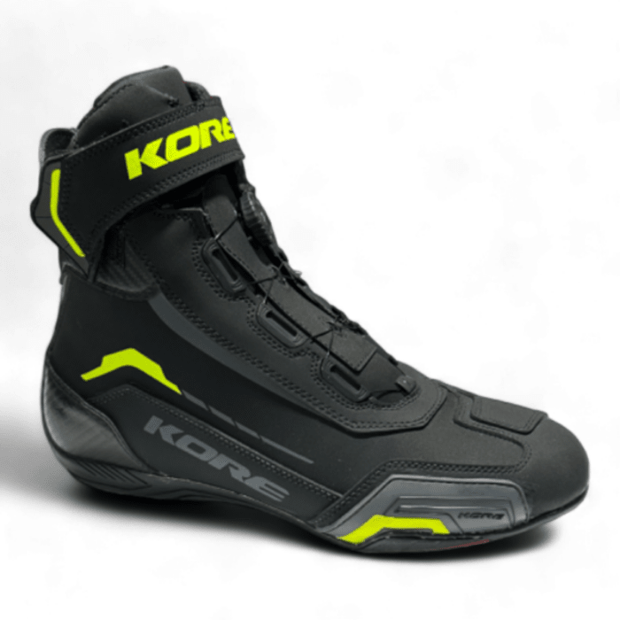 Bota Moto Kore Rapid Negro Amarillo Fluor2