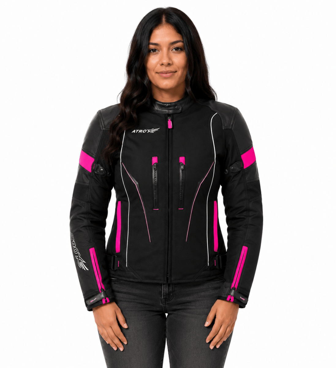 CHAQUETA MUJER ATROX AT2419 NEGRO ROSA | PROTECCIÓN INTELIGENTE PARA CADA AVENTURA2