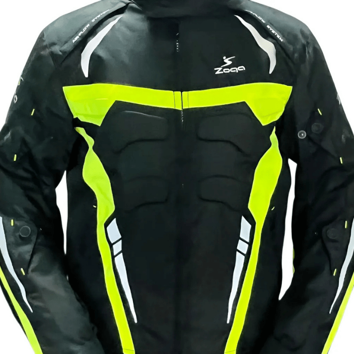 Chaquetas Para Motociclistas Safe Drive Negra Verde Fluor3