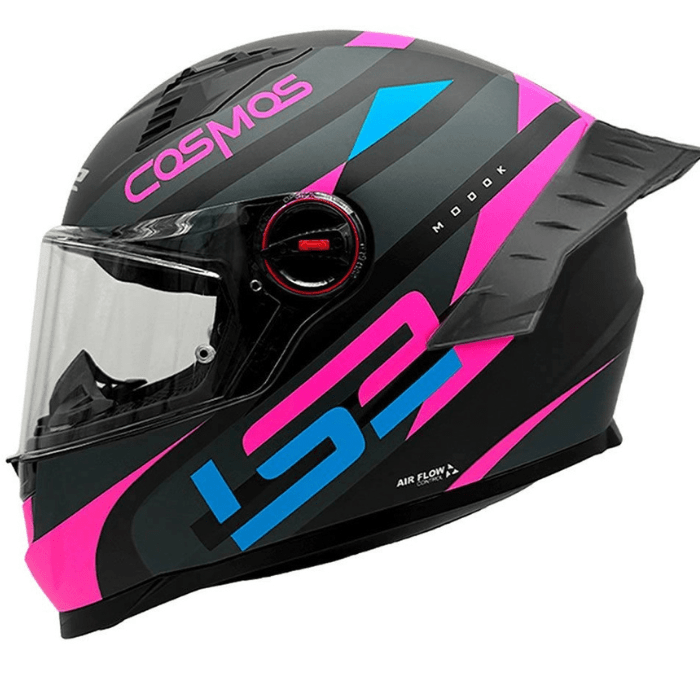 CASCO LS2 FF816 COSMOS MODOK NEG ROSA MATE ST3