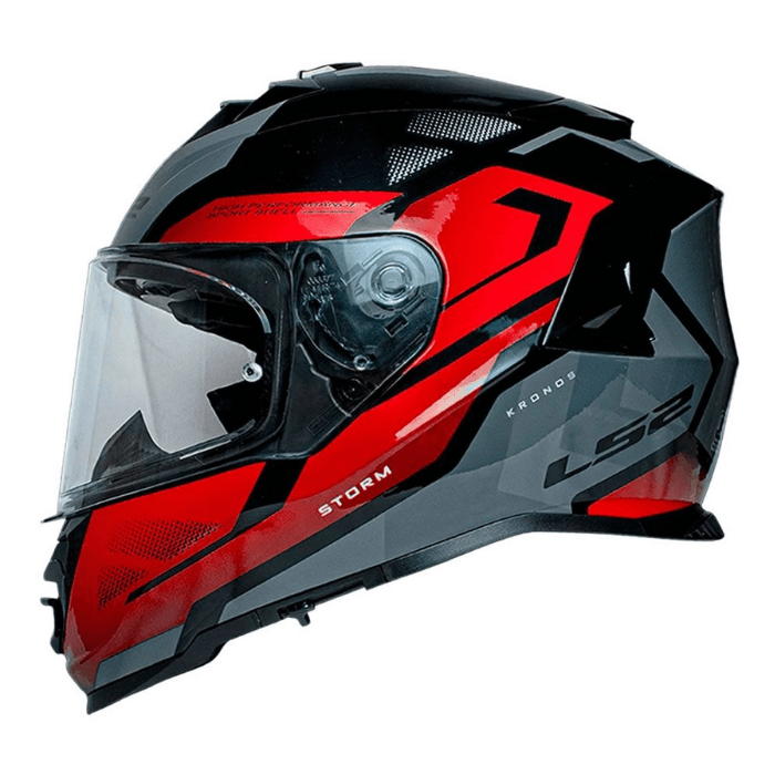CASCO LS2 FF800 STORM II KRONOS ROJO GRIS3