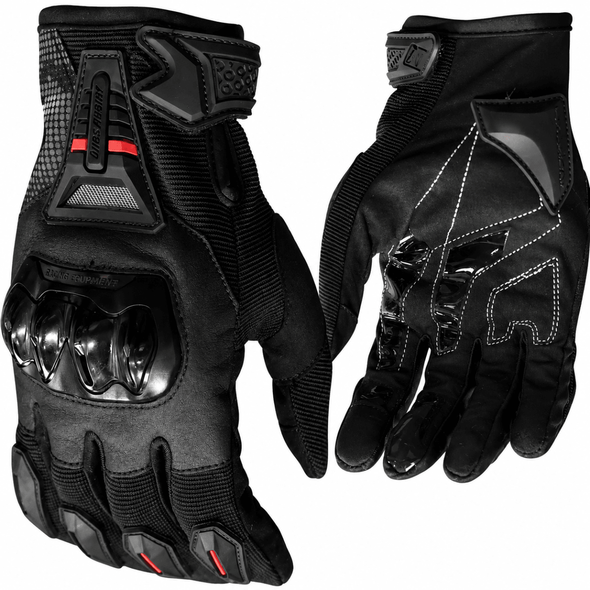 GUANTES PARA MOTO ONES AGAIN NEGRO ROJO TOUCH | CONTROL Y PROTECCIÓN PARA CADA RECORRIDO1