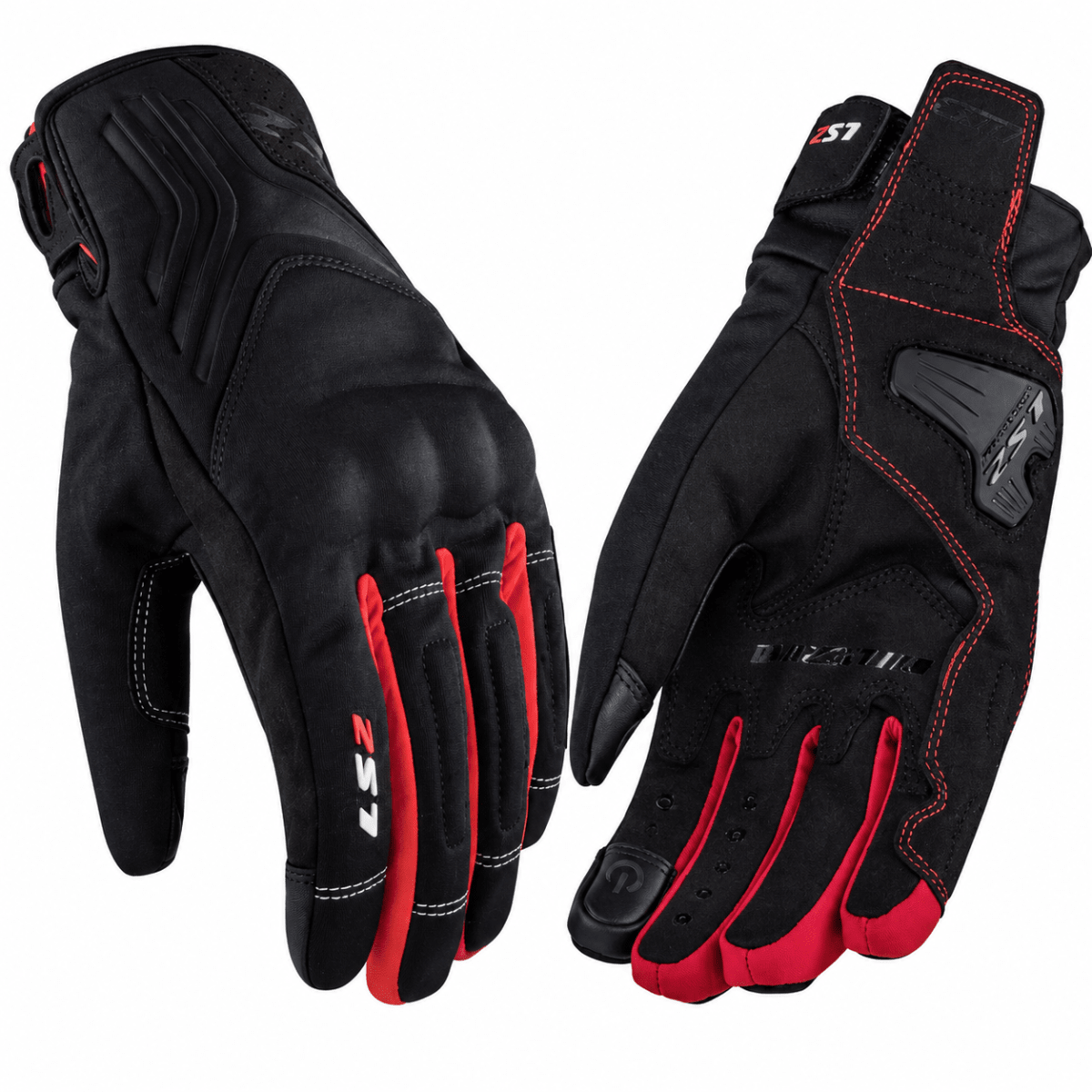 GUANTE LS2 JET II NEGRO ROJO HOMBRE | PROTECCIÓN IMPERMEABLE PARA TODO CLIMA2