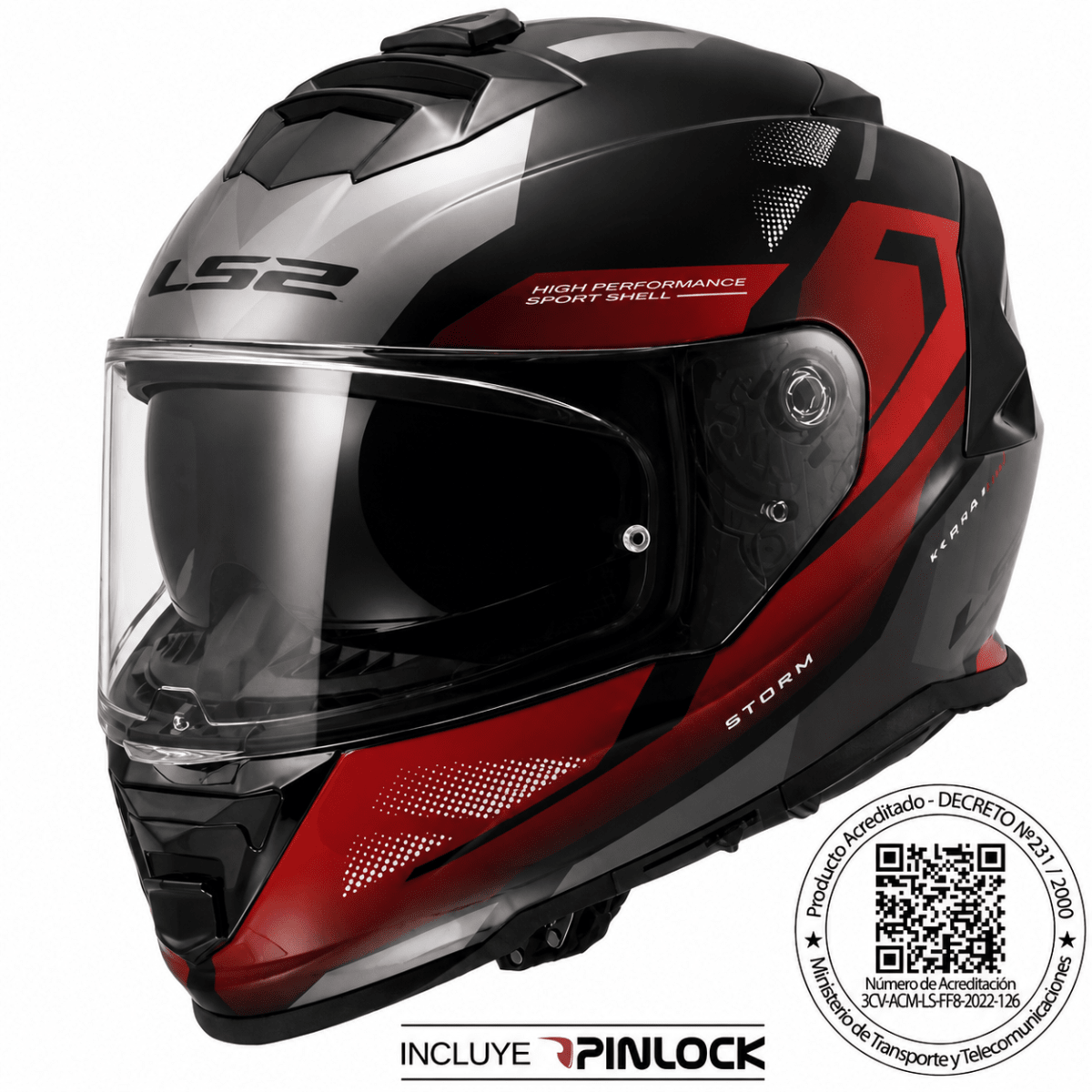 CASCO INTEGRAL LS2 FF800 STORM II KRONOS ROJO GRIS | POTENCIA Y SEGURIDAD1