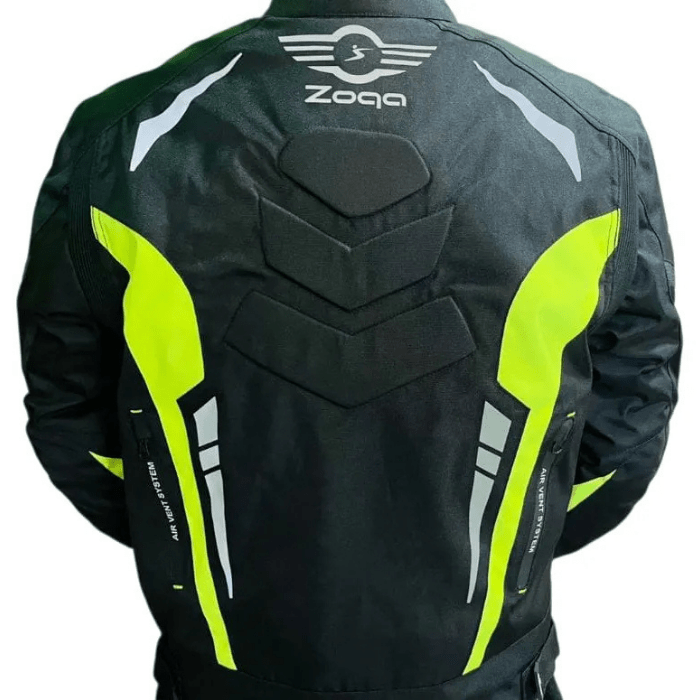 Chaquetas Para Motociclistas Safe Drive Negra Verde Fluor4
