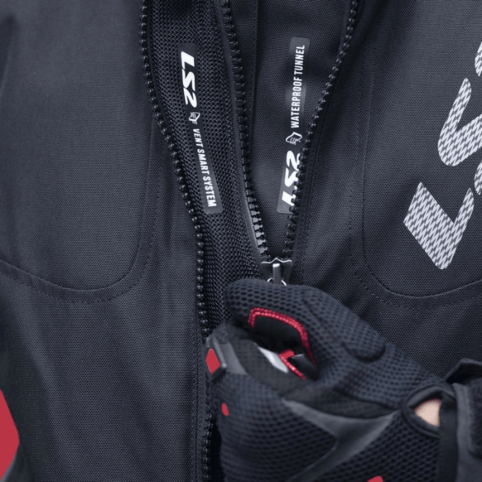 CHAQUETA LS2 ZOOM NEGRA ROJA5