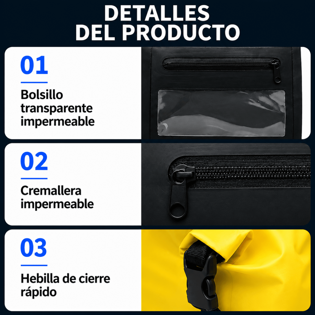 BOLSO DE VIAJE ALXA 66 LITROS IMPERMEABLE NEGRO4