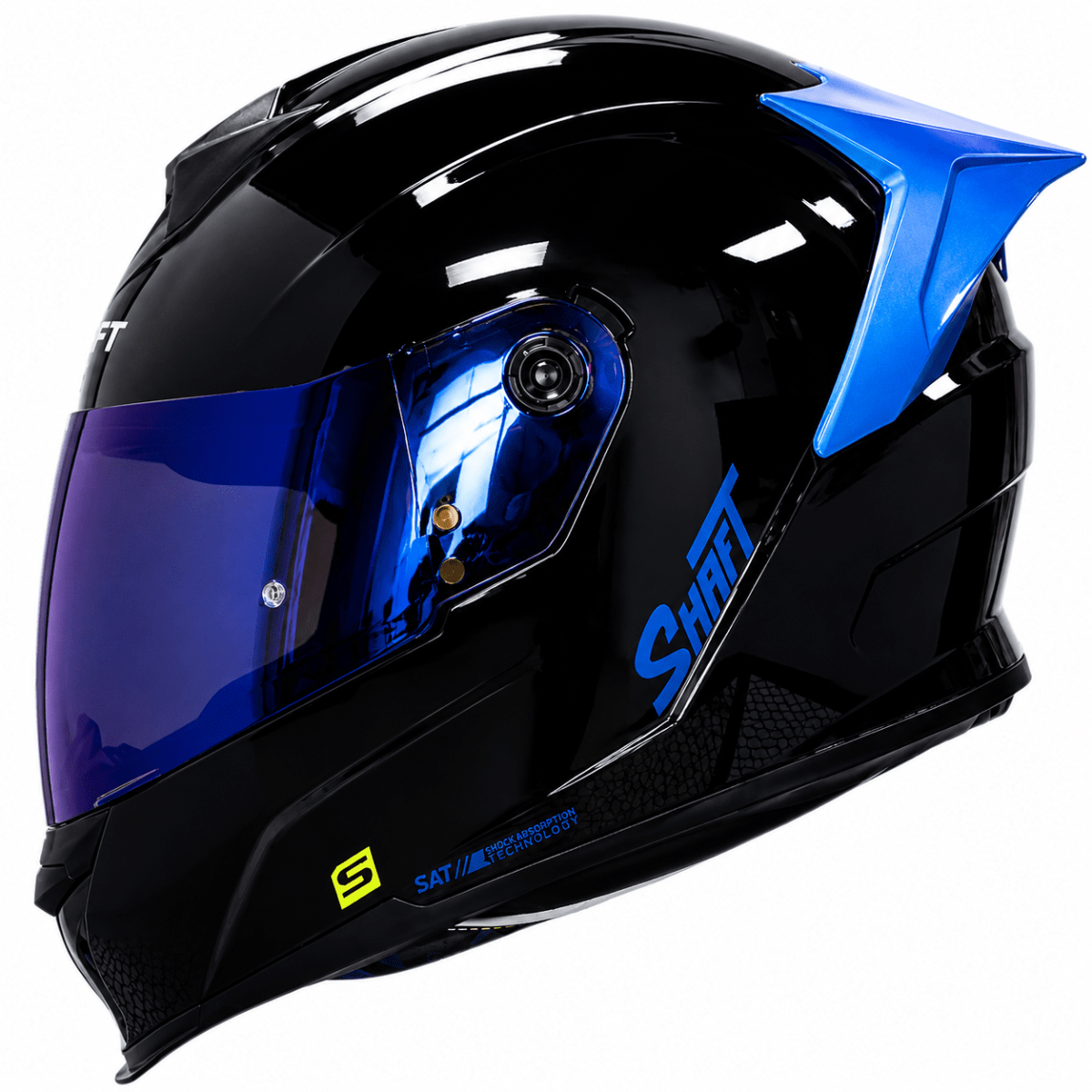 CASCO SHAFT 502SP SOLID NEGRO AZUL | CERTIFICADO DOT ACREDITADO1