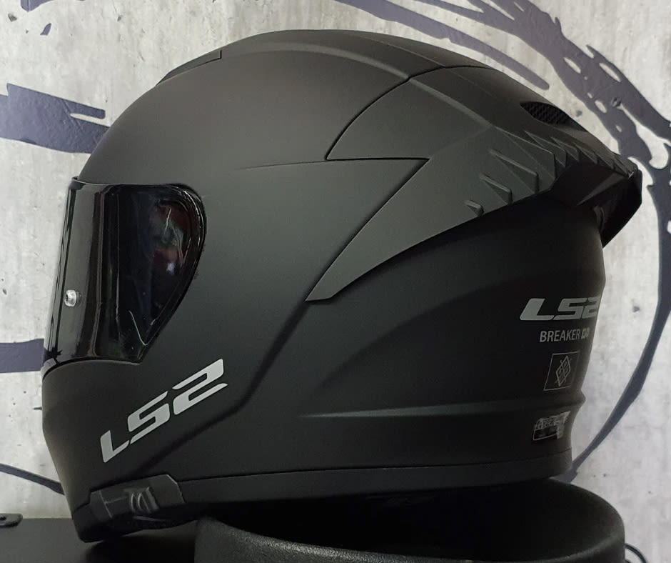 Casco LS2 FF390 Breaker EVO Solid Negro Mate (Con mica transparente oscura no incluida)2