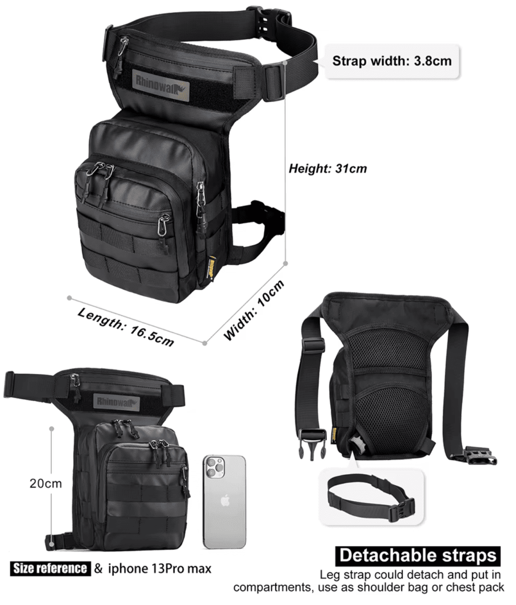 Muslera para moto Rhinowalk MT102 multifuncional 3 litros6