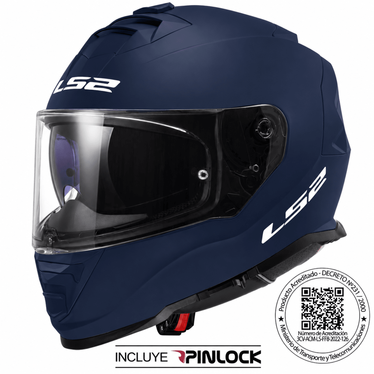 CASCO LS2 FF800 STORM II ATOMIK AZUL MATE | CERTIFICADO ECE 22.061
