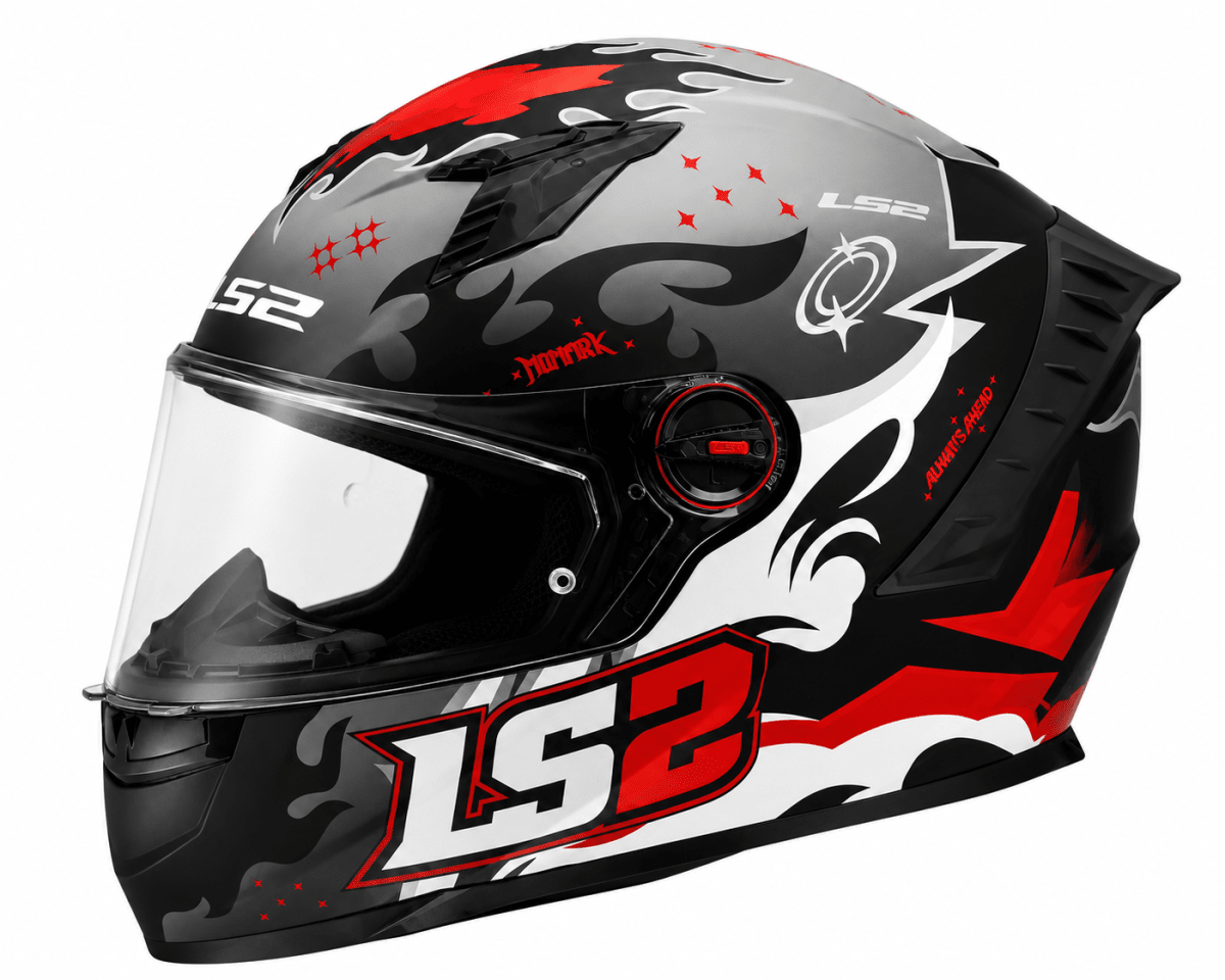 CASCO LS2 FF816 COSMOS MONARK NEGRO ROJO MATE | CERTIFICADO ECE 22.062