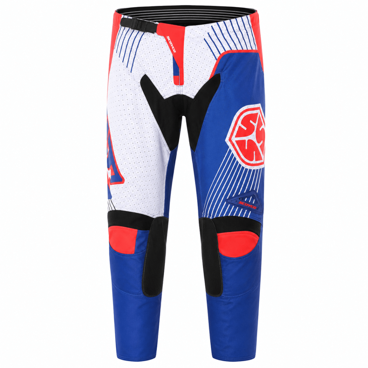 PANTALÓN PARA MOTOCROSS Y ENDURO SCOYCO P048 BLANCO ROJO | MÁXIMA MOVILIDAD1