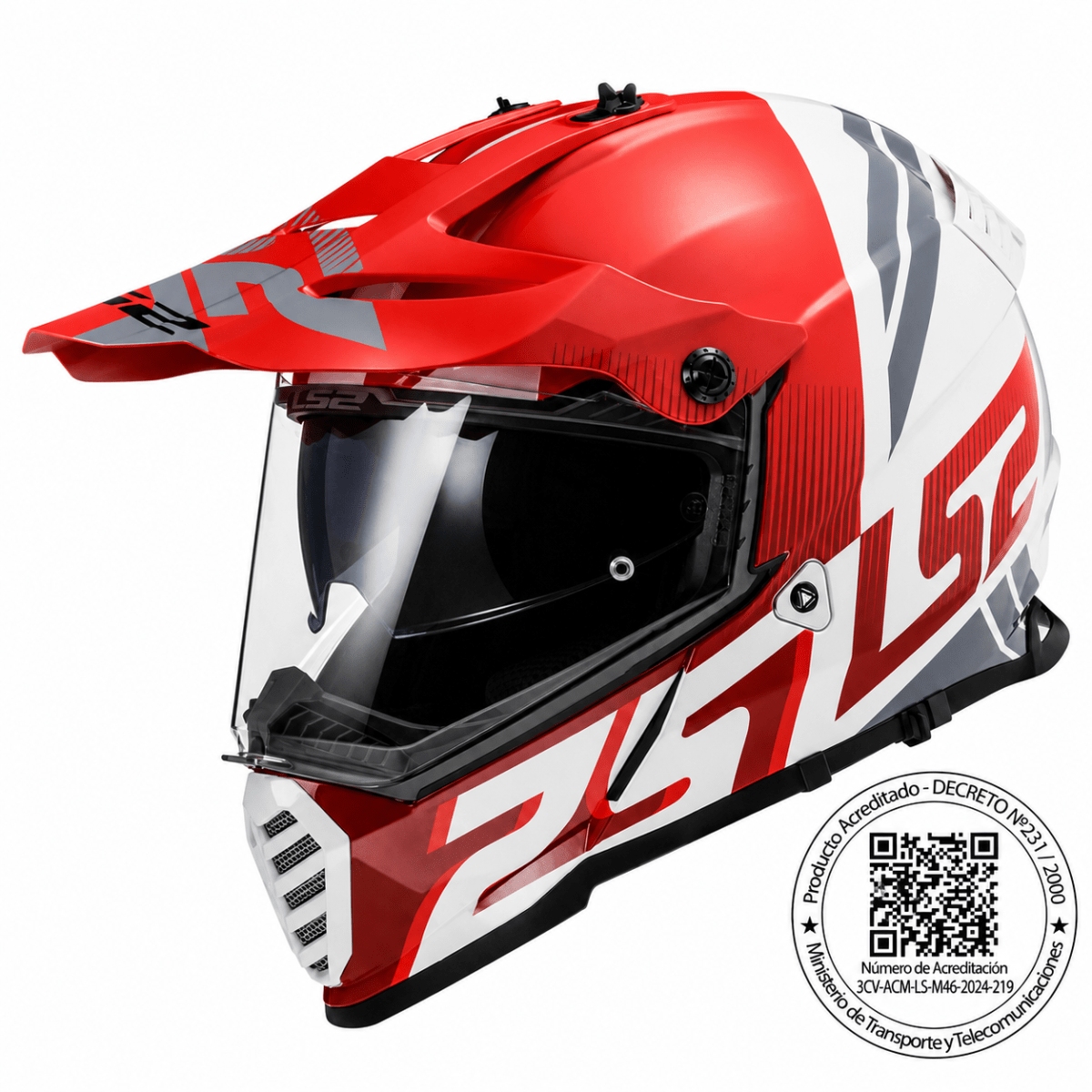 CASCO LS2 MX436 PIONEER EVO EVOLVE ROJO BLANCO | CERTIFICADO ECE 22.051