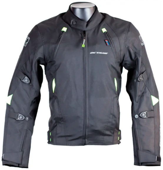 chaqueta moto octane voltage negro con amarillo fluor1