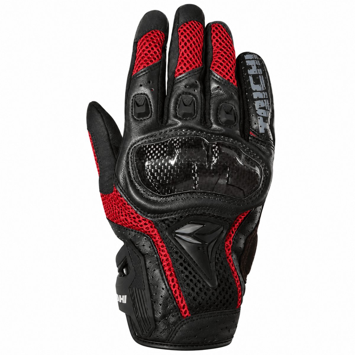 GUANTES PARA MOTO TAICHI CON PROTECCIÓN DE CARBONO NEGRO ROJO | PROTECCIÓN PARA EL VERANO1