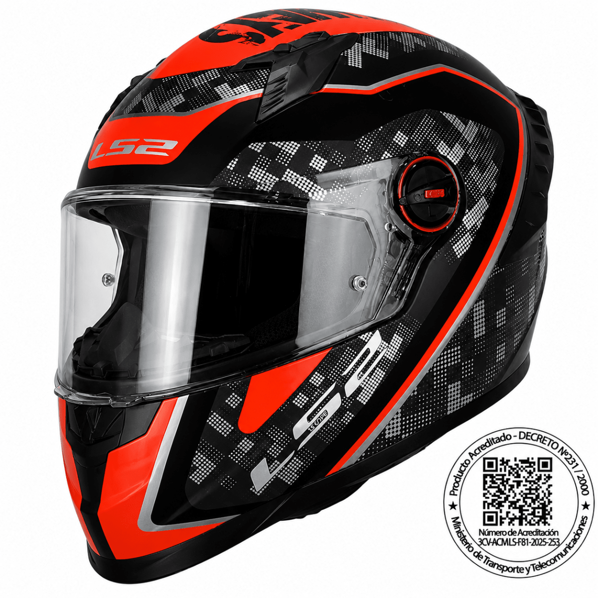 CASCO LS2 FF816 COSMOS STRIKE GRIS ROJO | CERTIFICADO ECE 22.061