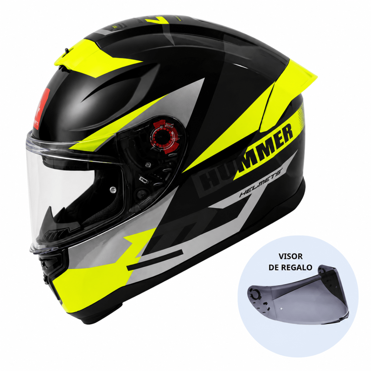 CASCO MT FF114 HUMMER QUO B13 AMARILLO FLÚOR BRILLO | VISIBLE EN CUALQUIER CAMINO (VISOR OSCURO DE REGALO)2
